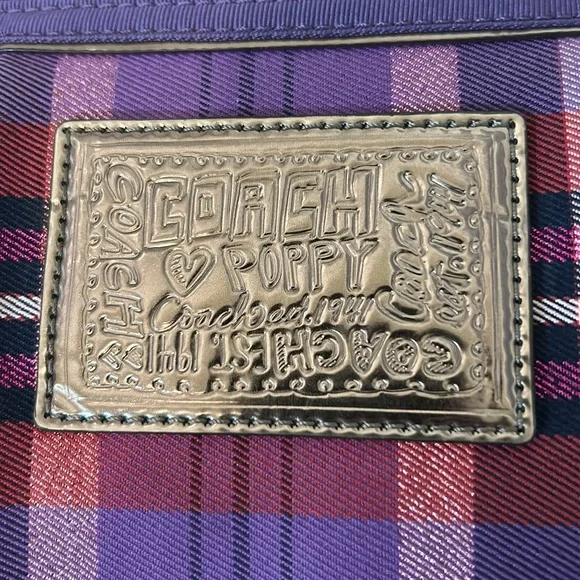 Coach PoppyTartan Glam Glitter Tote 15886 New - Picture 10 of 16